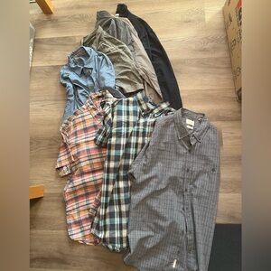 Men's bundle of 8 long and short sleeve collared button down shirts XL